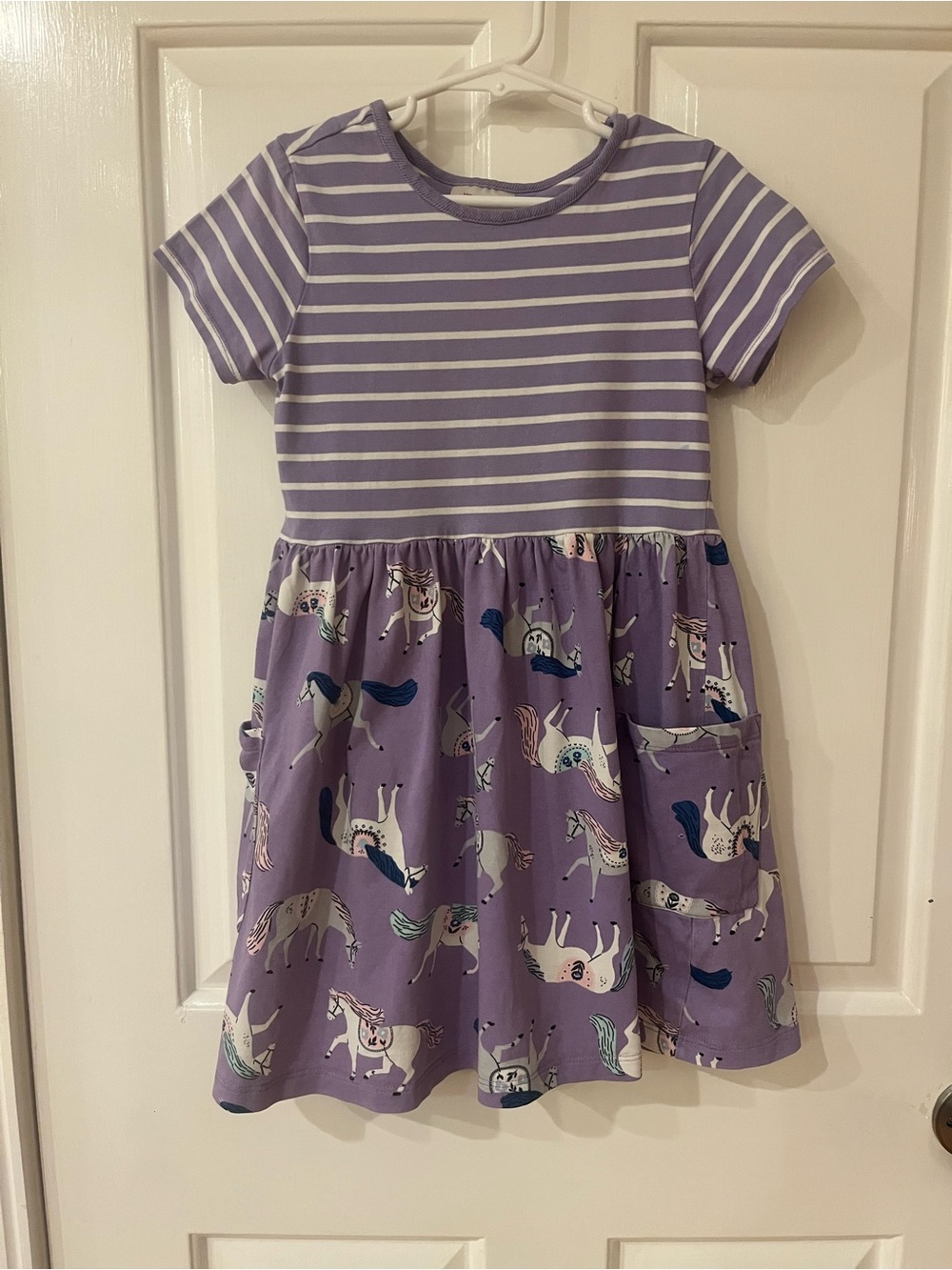 Hanna Andersson Lavender Stripe & Unicorn Skirt Dress